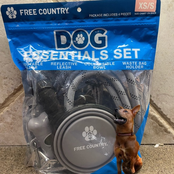 🆕 Free Country Dog Essential Kit, 4 Piece Set Silver, Size XSmall, Small - Picture 2 of 3